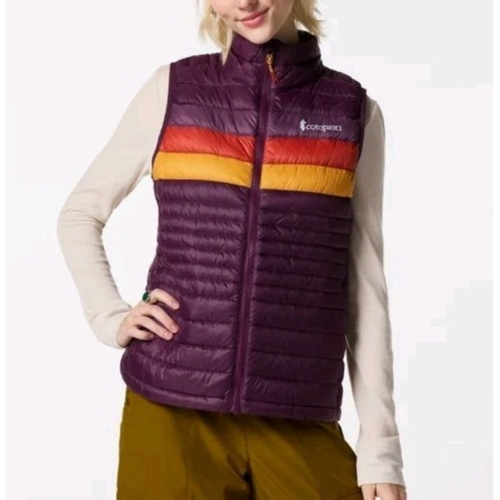 Cotopaxi Fuego Goose Down 800 Vest Women's Size L Burgundy Packable Gorpcore